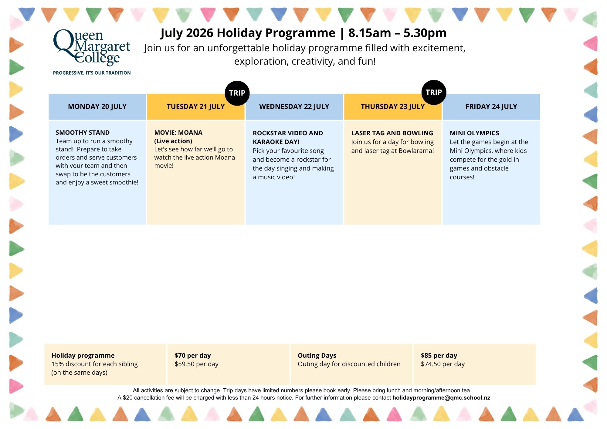 2 Holiday programme