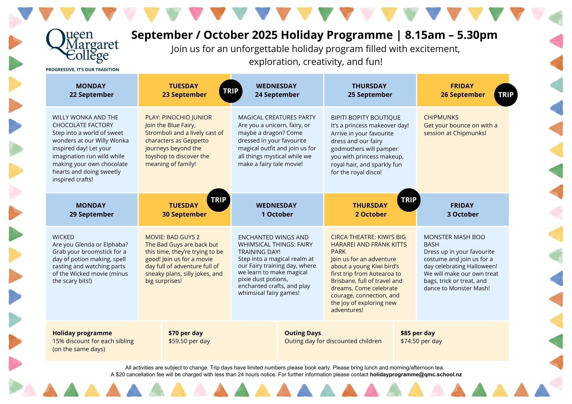 June  July , September  October HOLIDAY PROGRAMME (1)