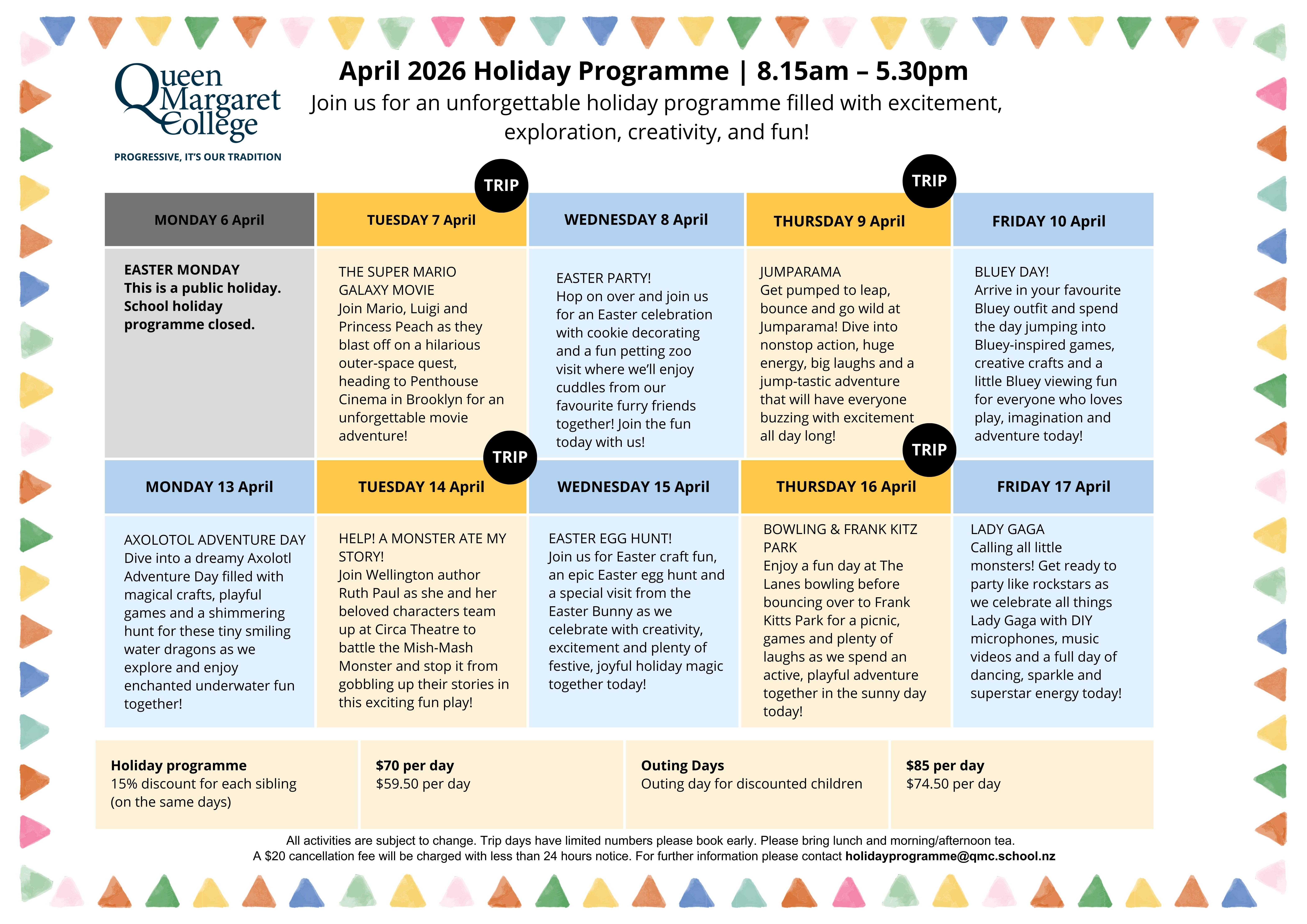 June  July , September  October HOLIDAY PROGRAMME (3)